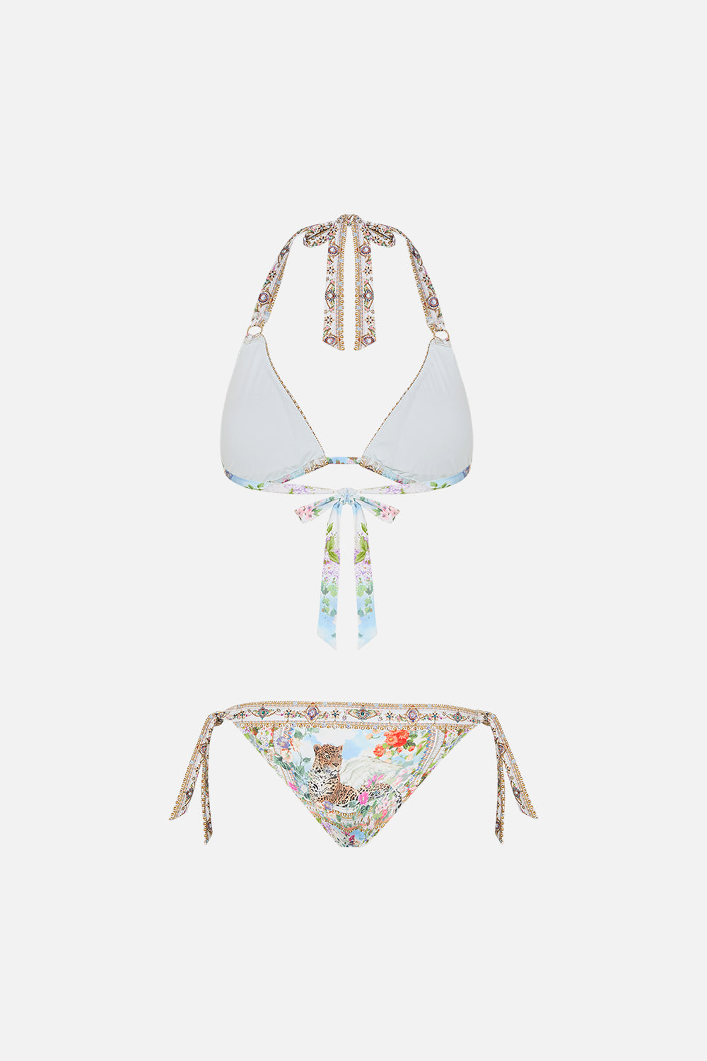 CAMILLA Floral Soft Tie Tri Bikini With Trims in We Always Have Alexandria Print.