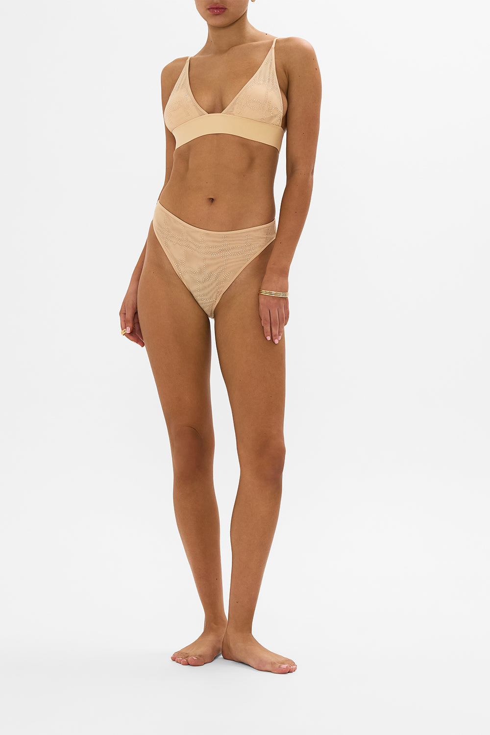 The CAMILLA RUCHED UNDERWIRE BRA WITH REMOVABLE STRAPS STITCHED IN TIME in our  print.