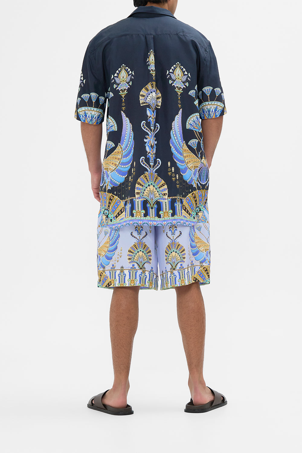 The CAMILLA V NECK KAFTAN WITH FRONT WELT POCKETS MY FAIR PHARAOH in our  print.