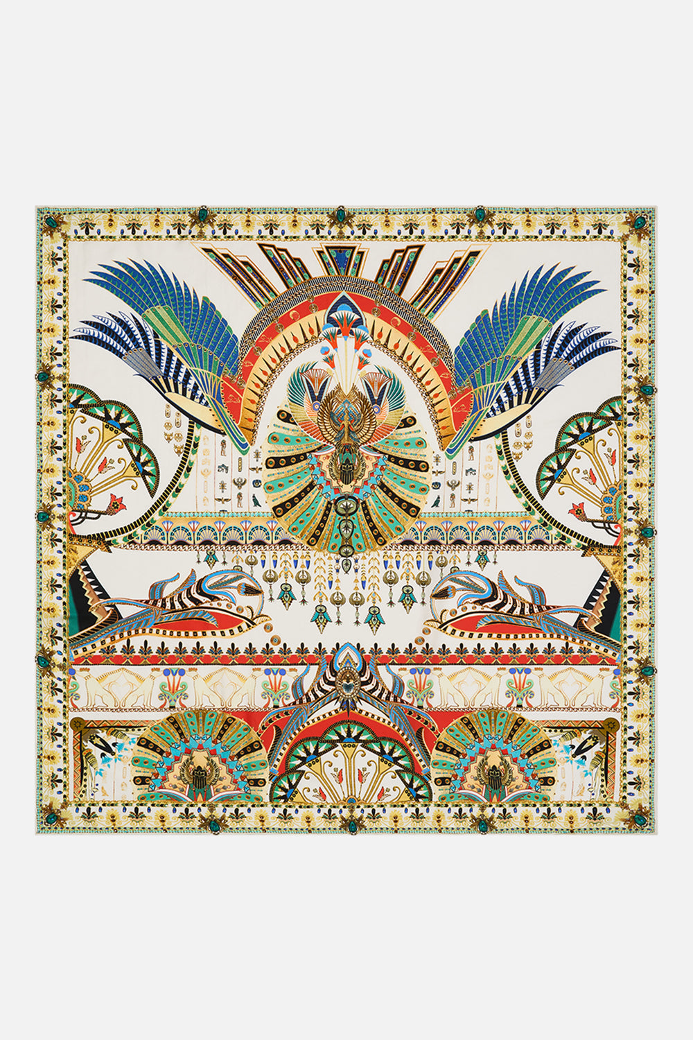 CAMILLA Large Square Scarf in Valley of the Queens print