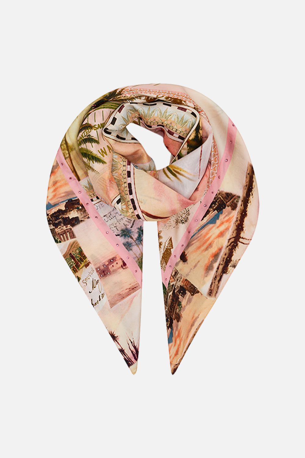 CAMILLA  large square scarf in Milla's Got Mail print.