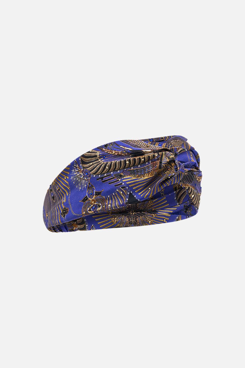 CAMILLA Woven Twist Headband in My Fair Pharaoh print. 