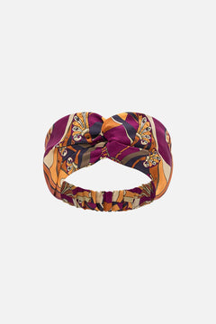 CAMILLA Woven Twist Headband in Desert Delerium print. 