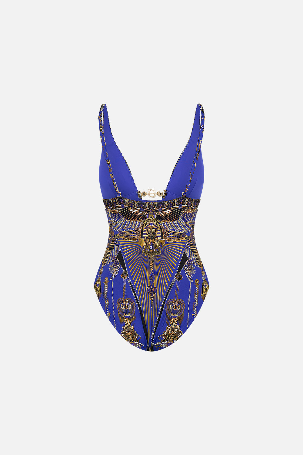 CAMILLA High Tri One Piece With Front Trim in My Fair Pharaoh print. 
