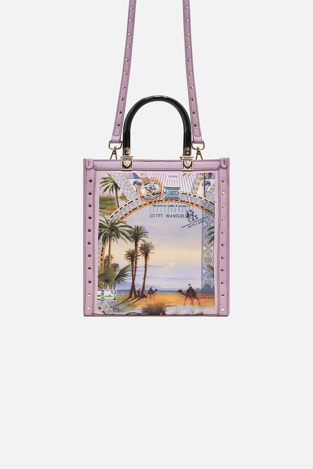 CAMILLA  north south tote with smooth handle in Call Me in Cairo print 