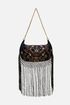 CAMILLA Crescent Clutch Shoulder Bag in Loom to Tomb print