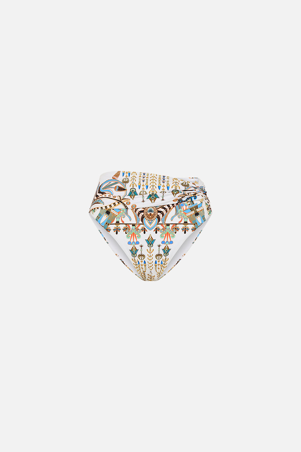 The CAMILLA BUTTON FRONT FRILL DRESS THE JEWELLERY PALACE in our  print.