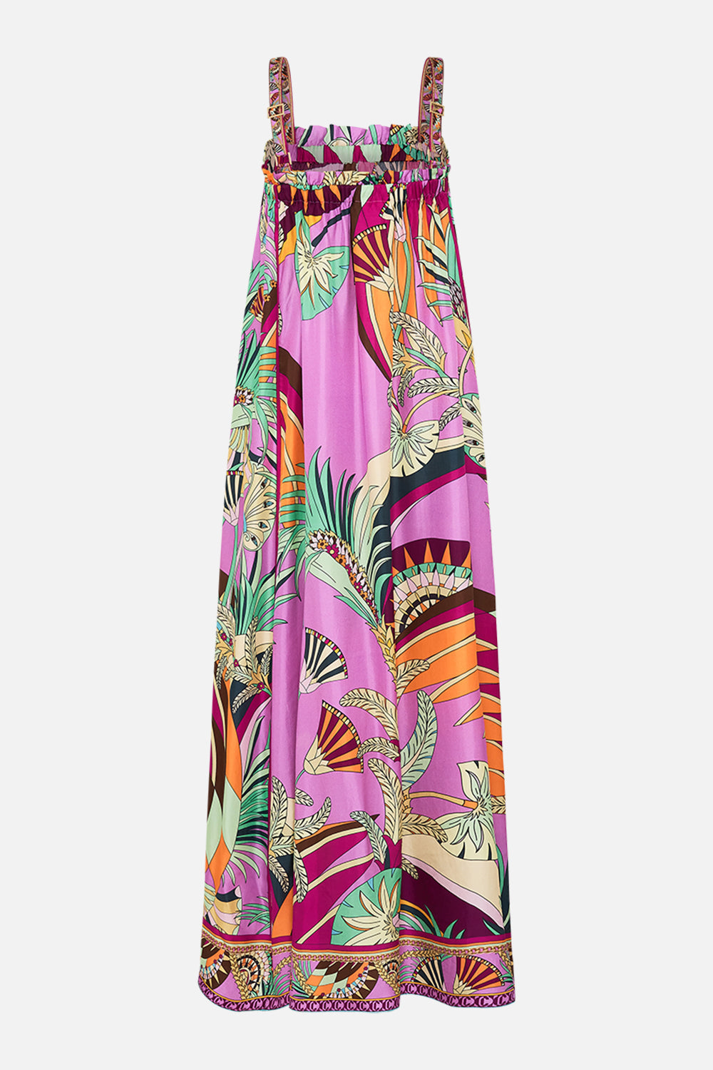 CAMILLA Wide Strap Sundress in Giza Goddess print. 