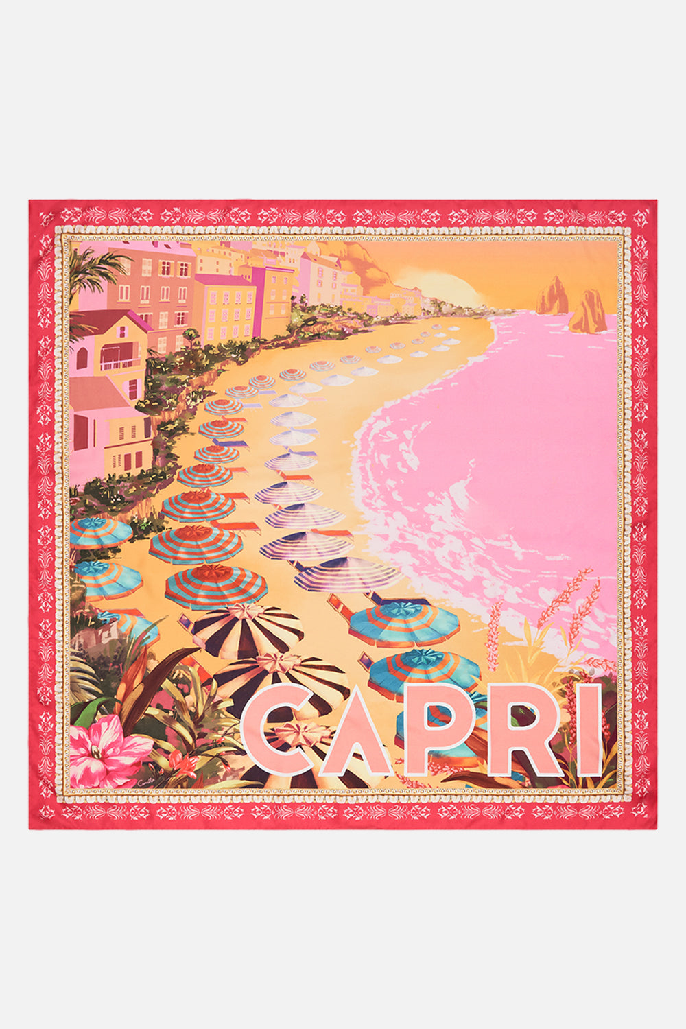 CAMILLA silk scarf in Capri Me print
