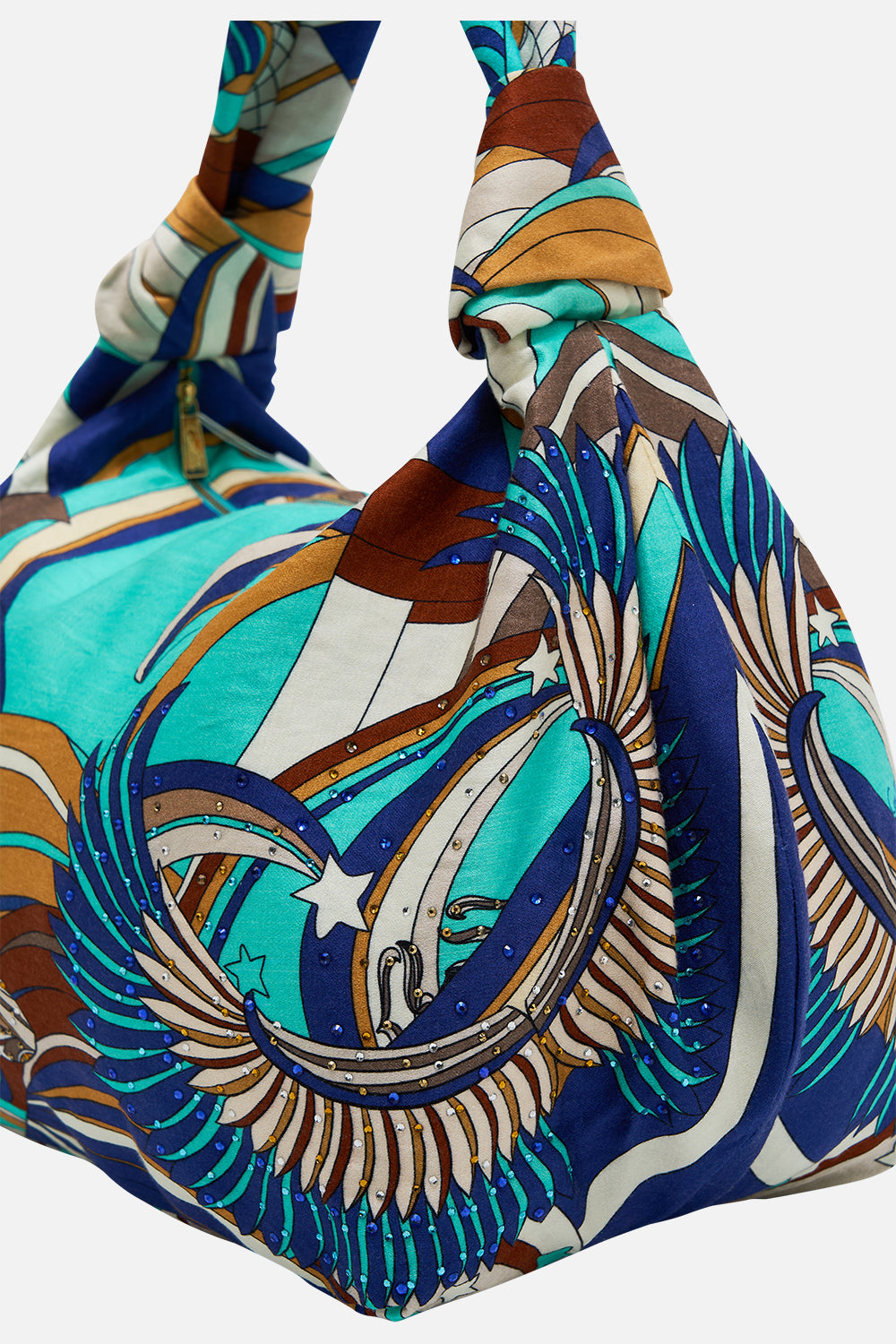 CAMILLA Slouch Shoulder Bag in Oasis Oracle print.