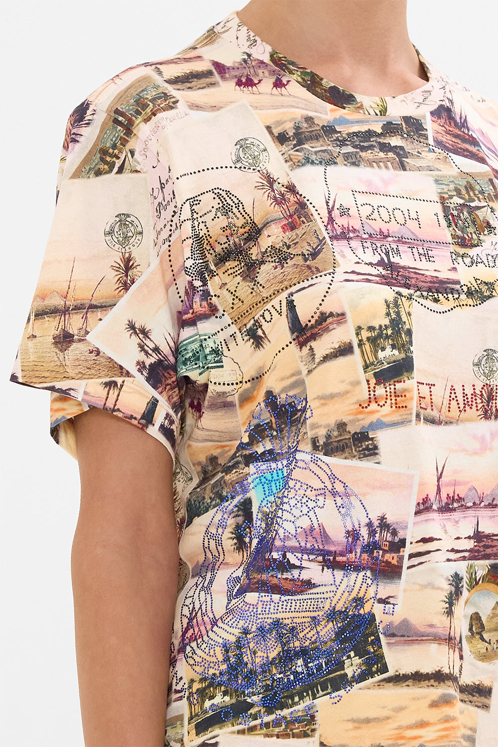 CAMILLA classic tee printed in Milla's Got Mail print. 