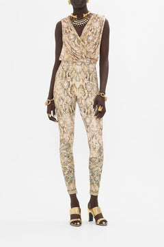 CAMILLA Hooded Sleeveless Catsuit in The Throne Room print