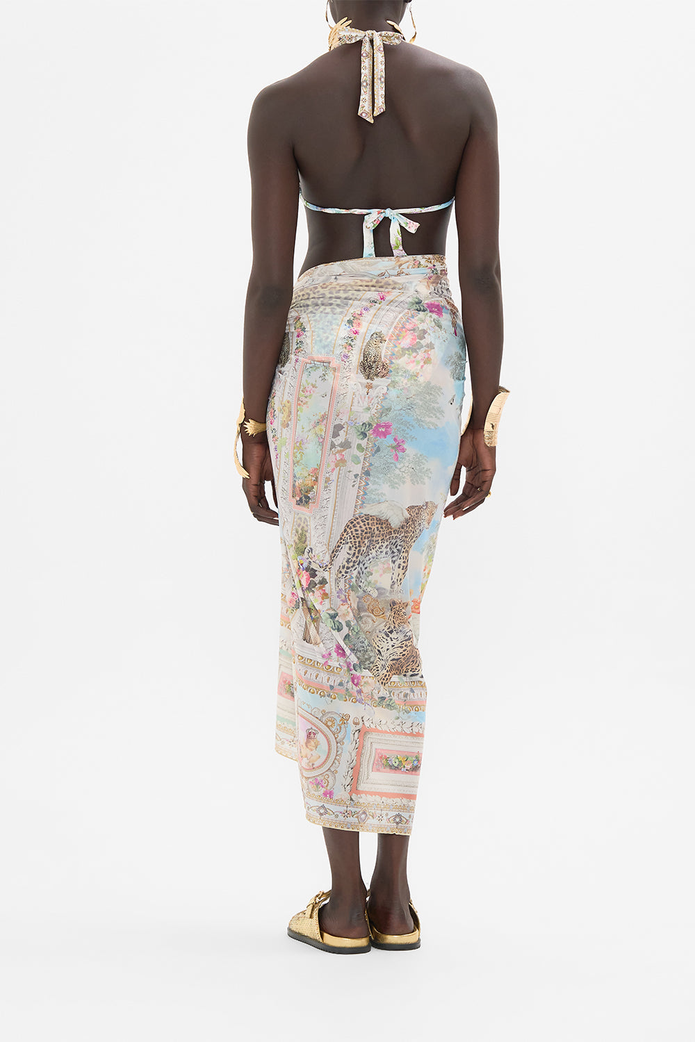 CAMILLA Floral Long Sarong in We Always Have Alexandria Print. 