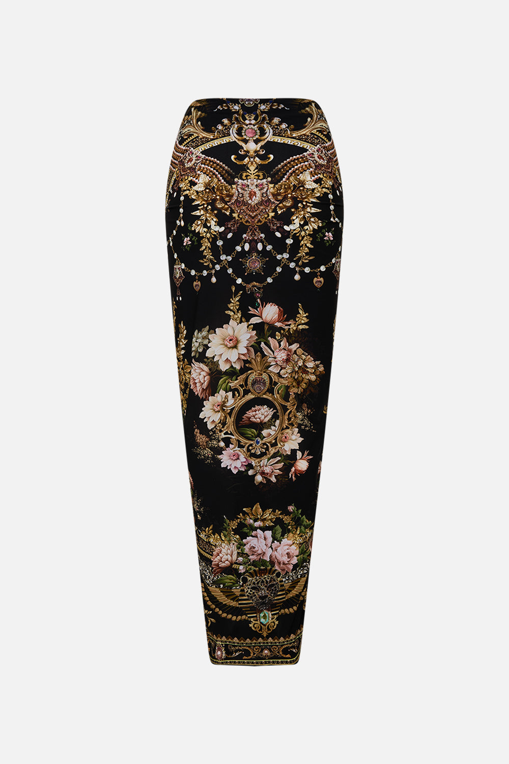 CAMILLA long sarong in Dynasty Daze print. 