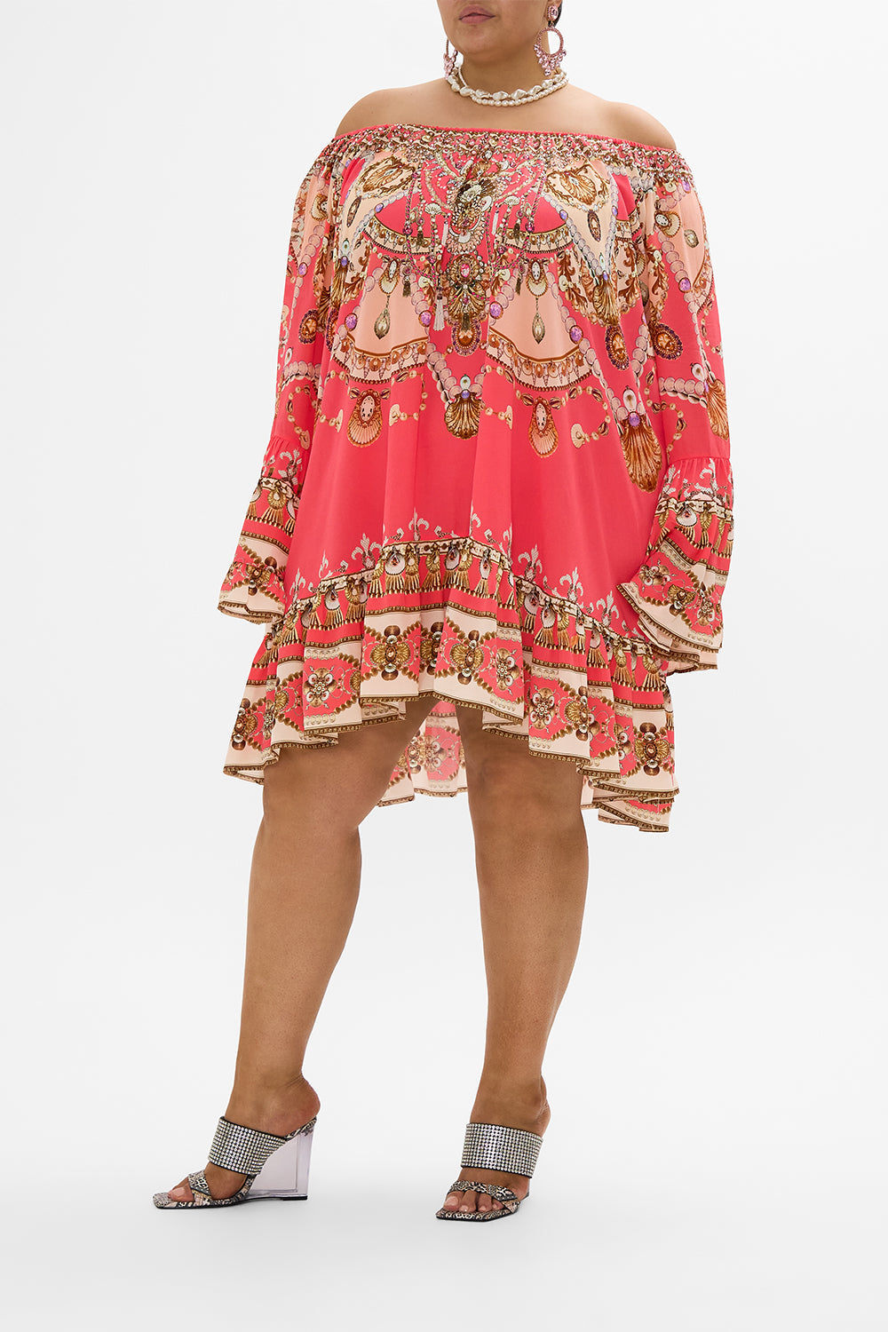 CAMILLA floral woven twist headband in Stitched in Time print.