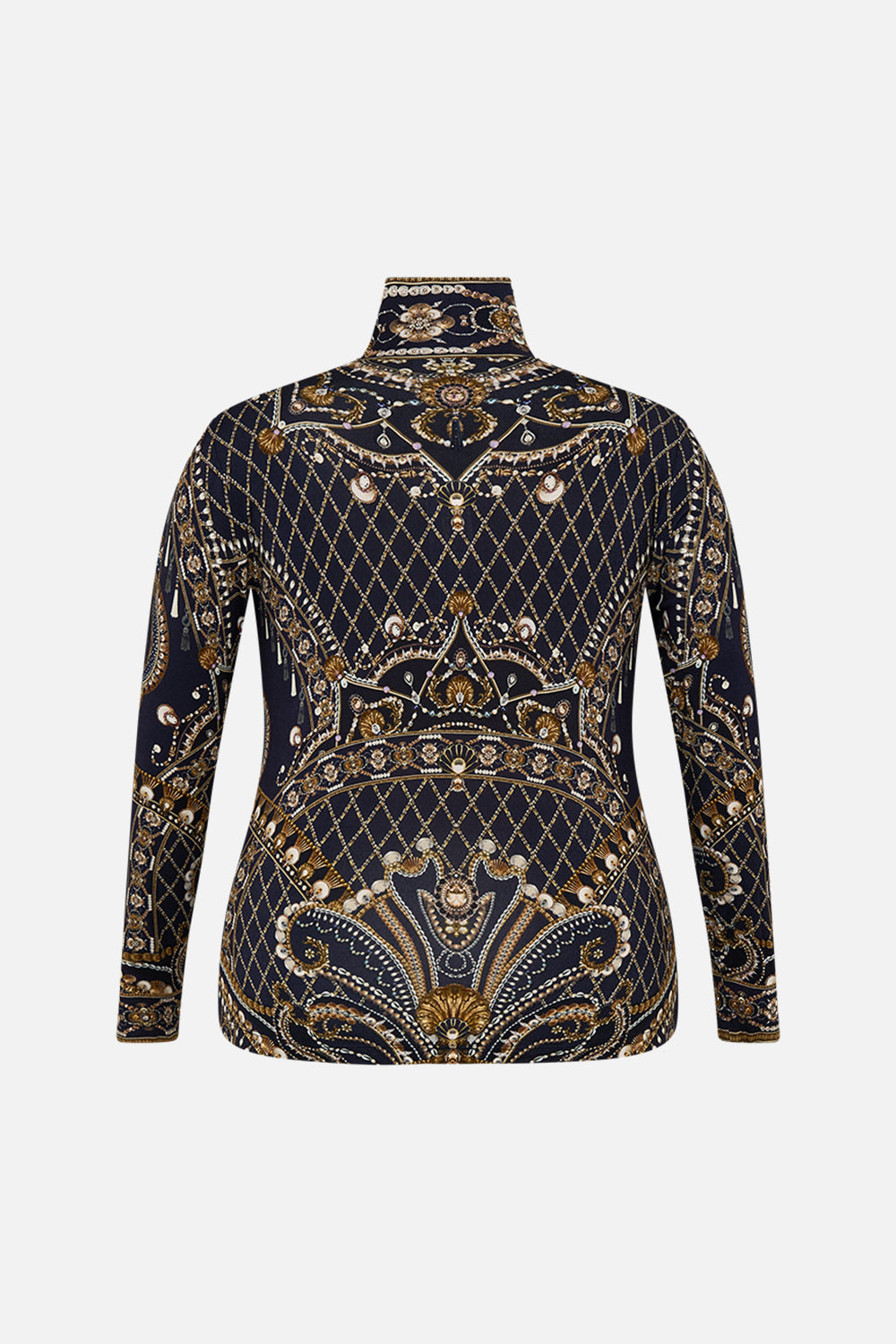 CAMILLA jersey turtleneck in Dance with the Duke print