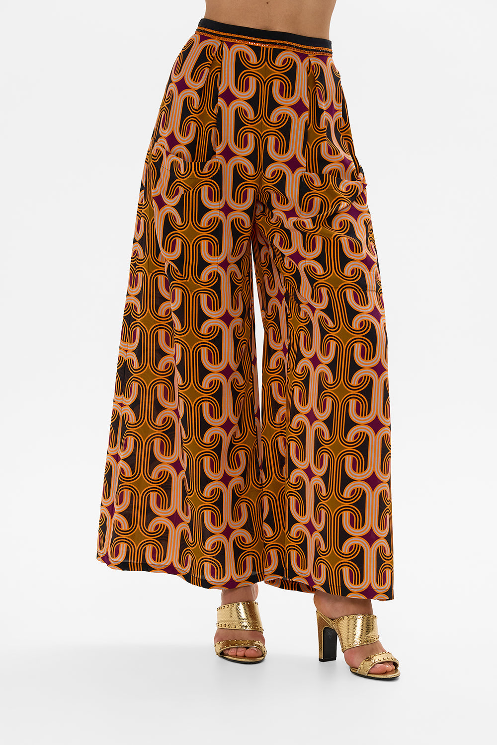 CAMILLA Black Wide Leg Trouser with Front Pockets in One Night in De Wallen