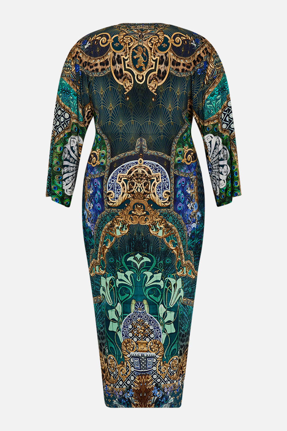 LONG SPLIT FRONT TWIST DRESS FAN DANCE