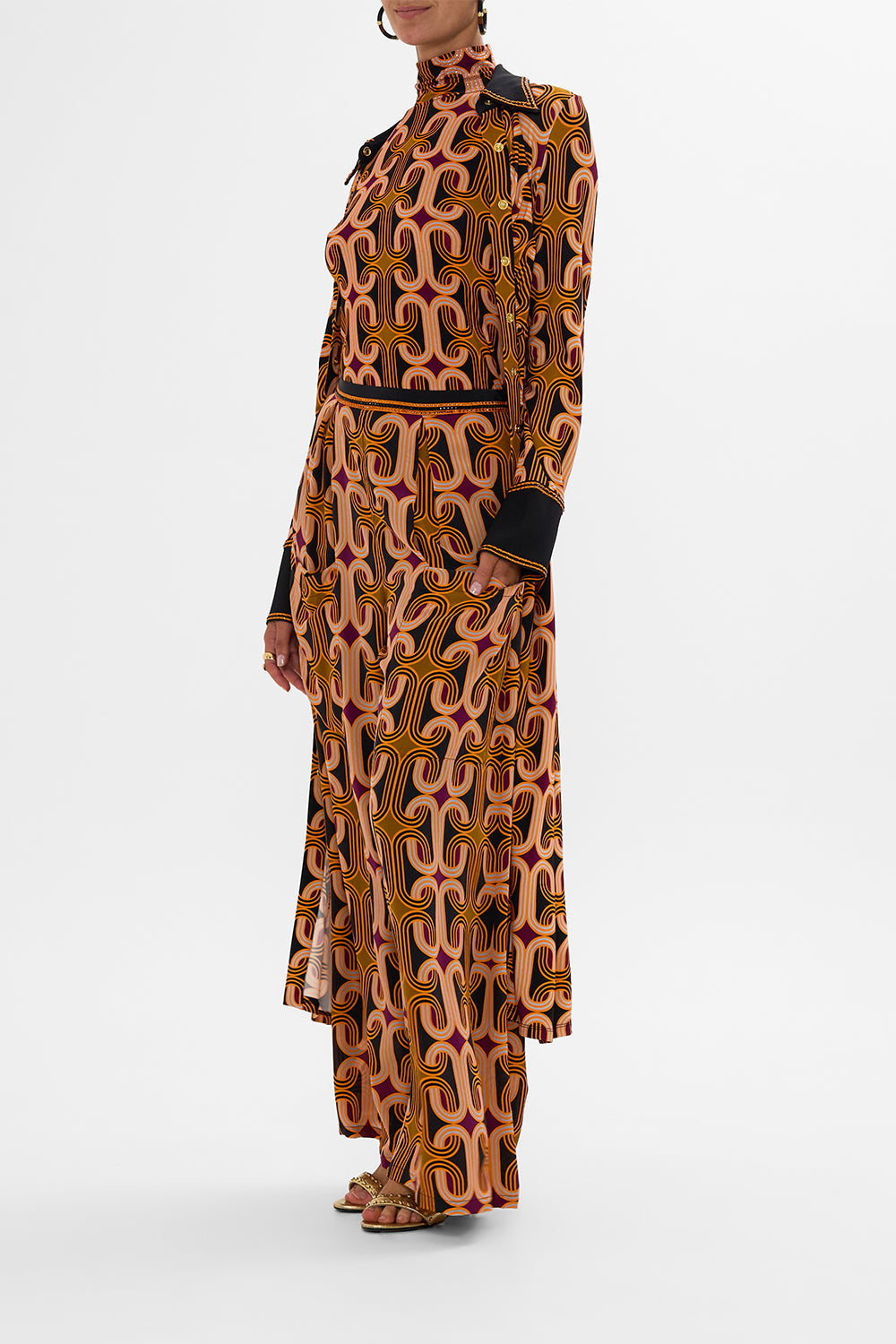 CAMILLA multi jersey turtleneck in One Night In De Wallen print.