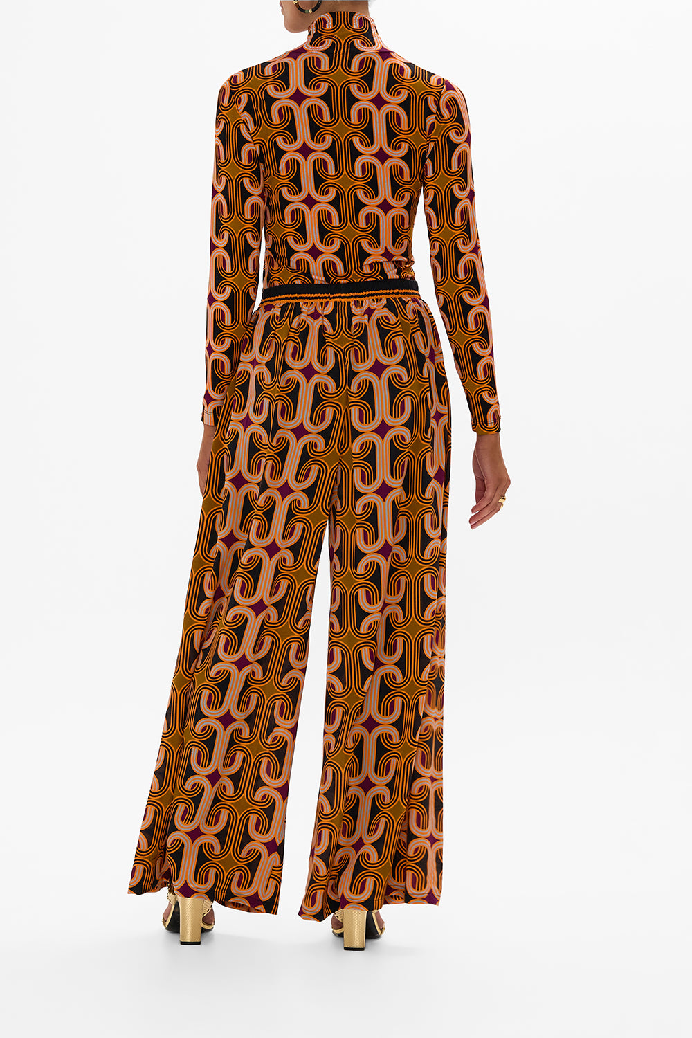 CAMILLA multi jersey turtleneck in One Night In De Wallen print.