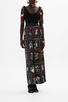 CAMILLA Black Wide Leg Waisted Pant in Magic in the Manuscripts