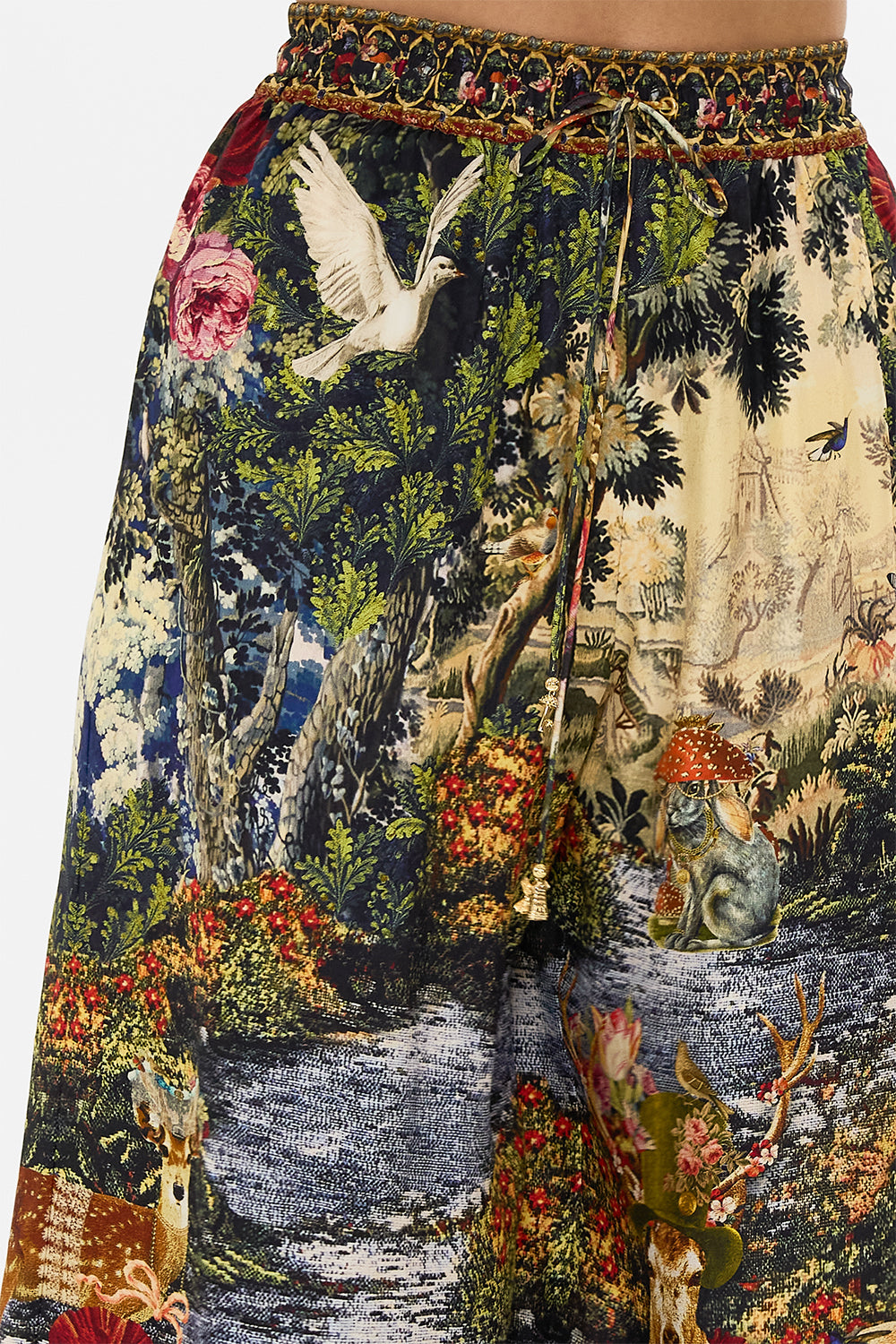 CAMILLA Black Straight Leg Pant in Tapestry Totems