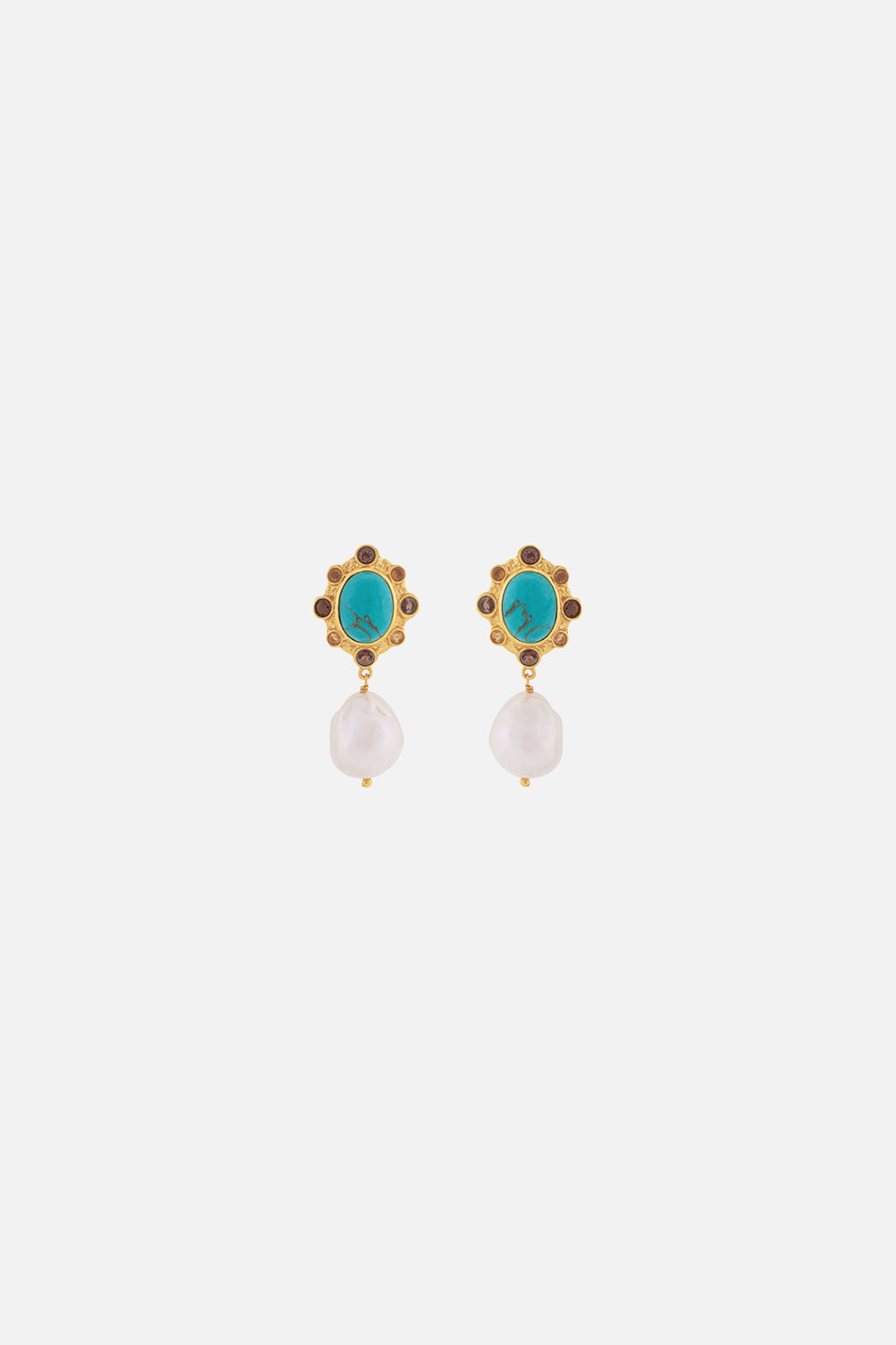 CAMILLA jewellery turquoise and pearl earrings 