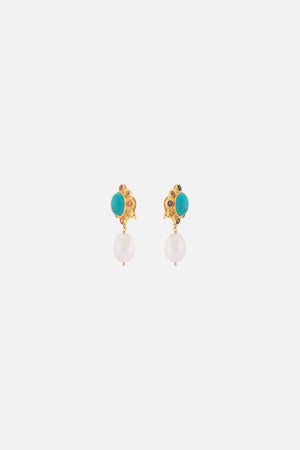 CAMILLA jewellery turquoise and pearl earrings 