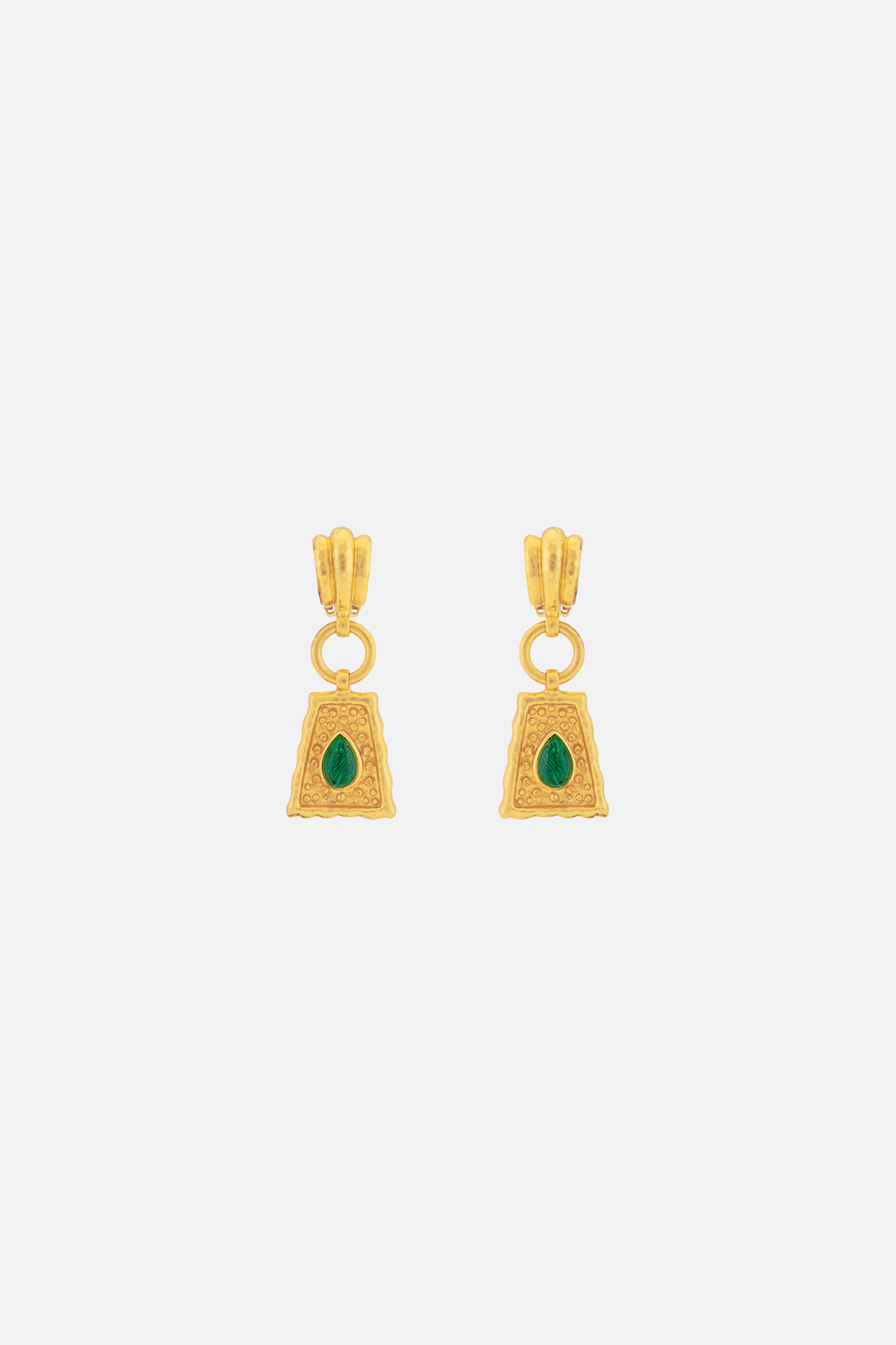 CAMILLA jewellery green malachite earrings 