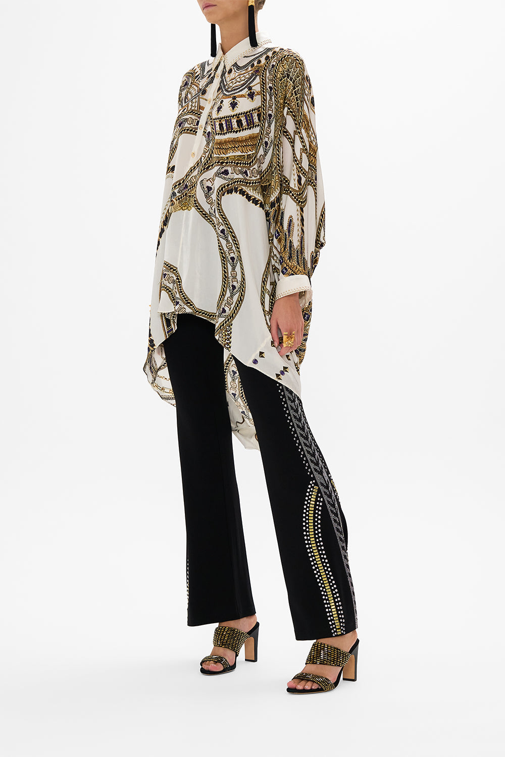 BUTTON UP TOP WITH DRAPED BACK GODDESS ENERGY