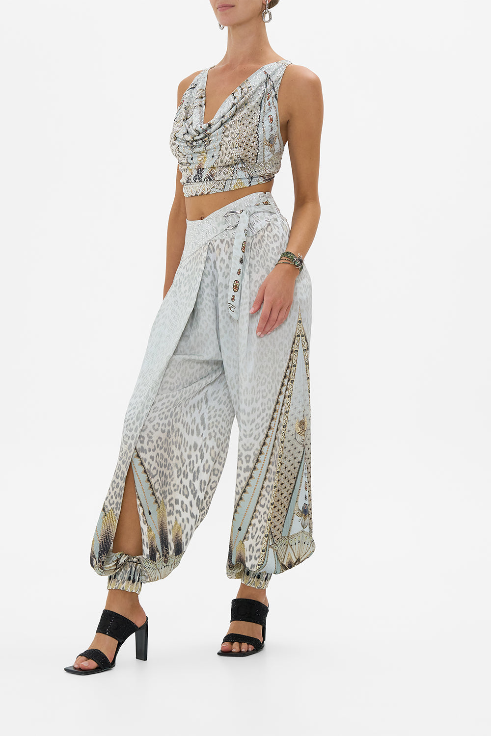 ASYMMETRICAL BELTED PANT SAHARA STARLET