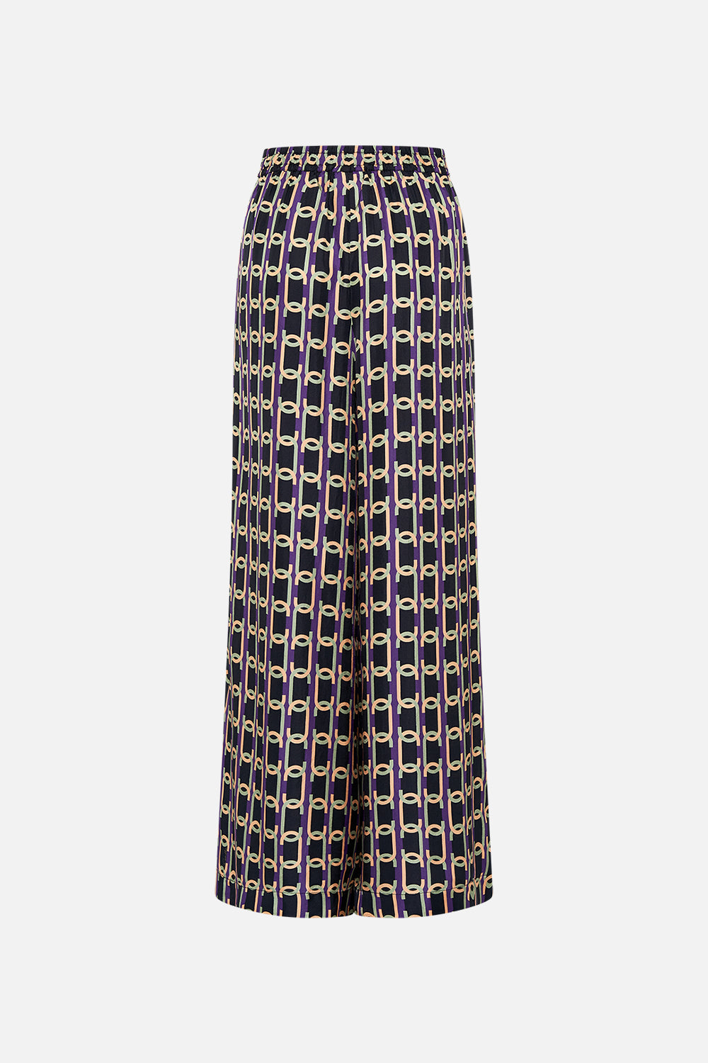 CAMILLA silk trousers in Film Diva print