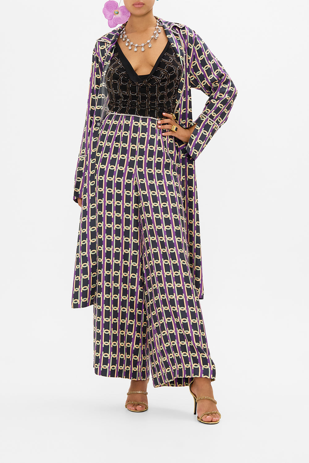 CAMILLA printed coat in Film Diva print
