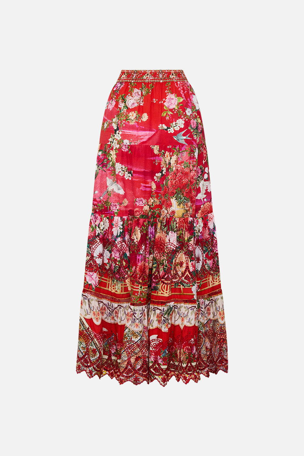 CAMILLA Tiered maxi skirt in Sweet home Alexandria print.