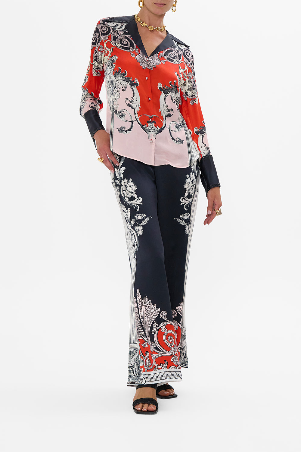 The CAMILLA PLEATED LAYER GODDESS ENERGY in our  print.