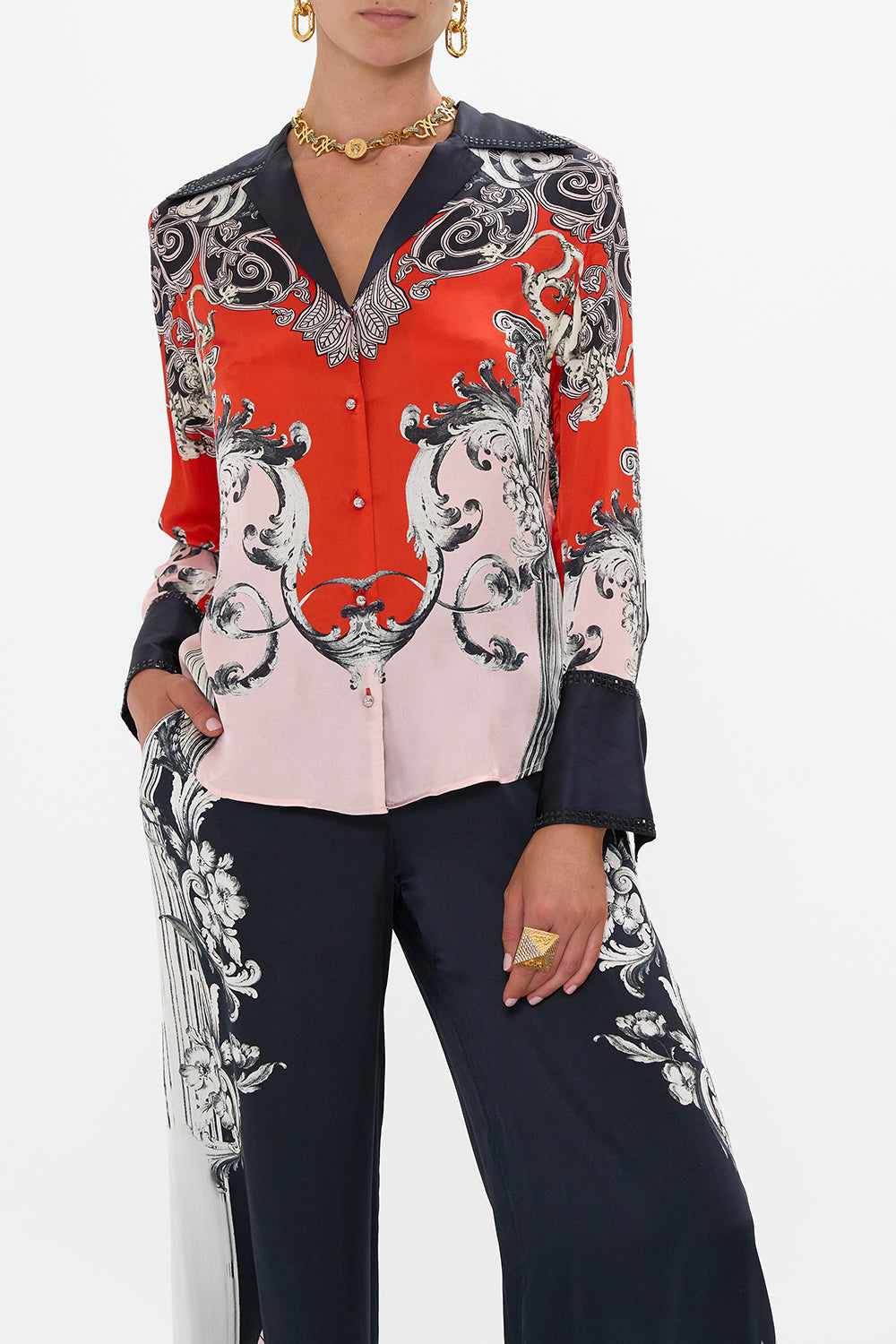 The CAMILLA PLEATED LAYER GODDESS ENERGY in our  print.