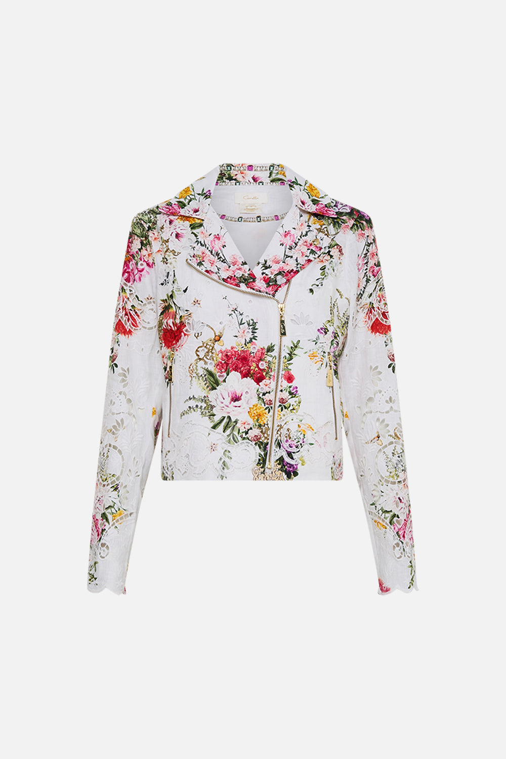 CAMILLA Biker with shoulder yoke in Egyptian rose print.