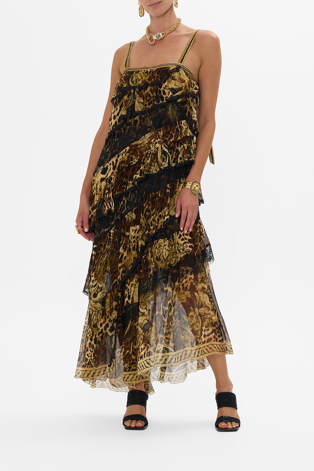 The CAMILLA BATWING CUTOUT SHORT KAFTAN CALL ME CLEOPATRA in our  print.