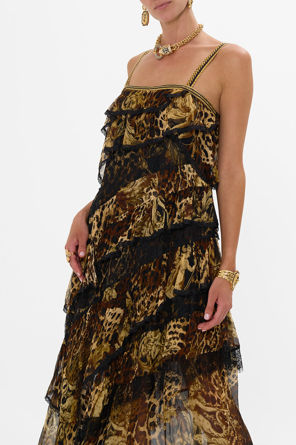 The CAMILLA BATWING CUTOUT SHORT KAFTAN CALL ME CLEOPATRA in our  print.