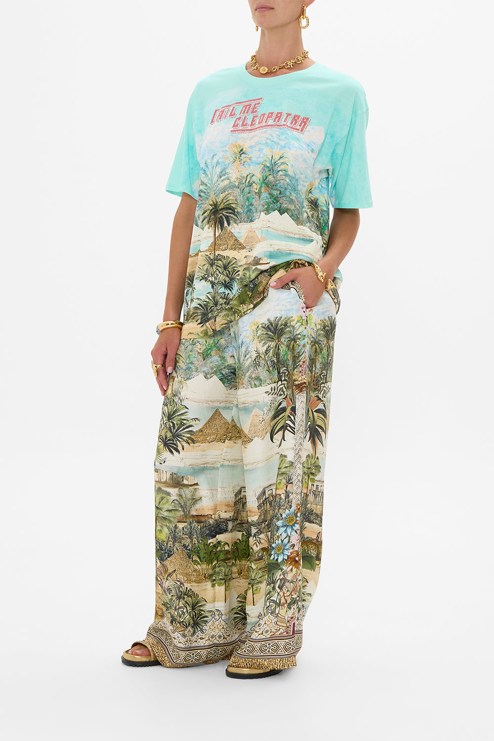 CAMILLA Straight Leg Pant in Views of the Valley Print.