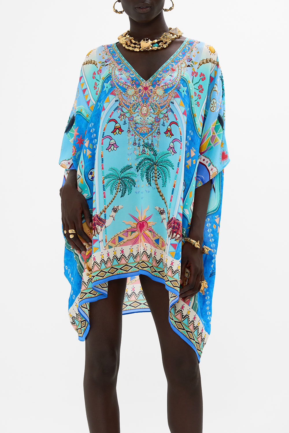 RECTANGULAR V NECK KAFTAN A PAINTED VILLAGE