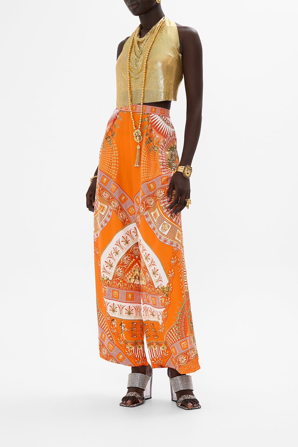 The CAMILLA STRAIGHT LEG PANT DANCING WITH DAYLIGHT in our  print.