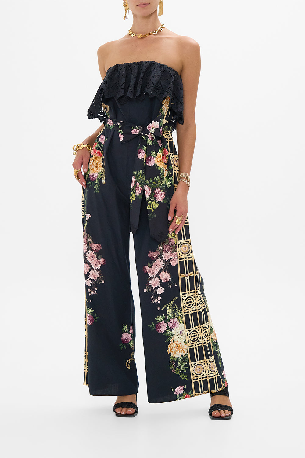 The CAMILLA LONG SPLIT FRONT TWIST JERSEY DRESS PALACIO POETRY in our  print.
