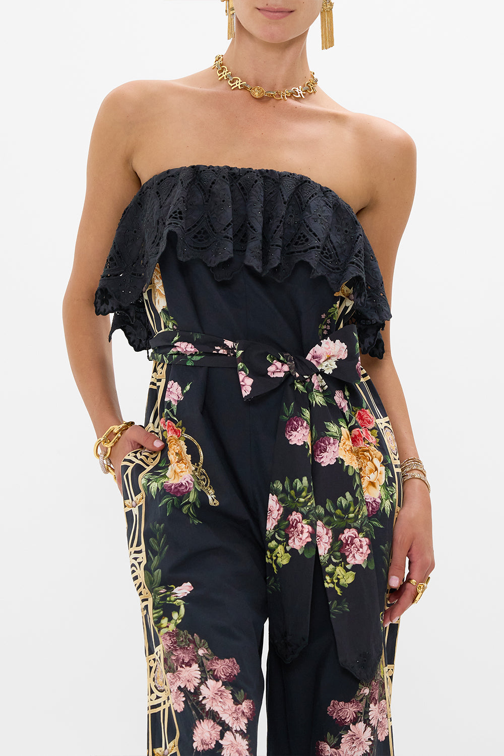 The CAMILLA LONG SPLIT FRONT TWIST JERSEY DRESS PALACIO POETRY in our  print.