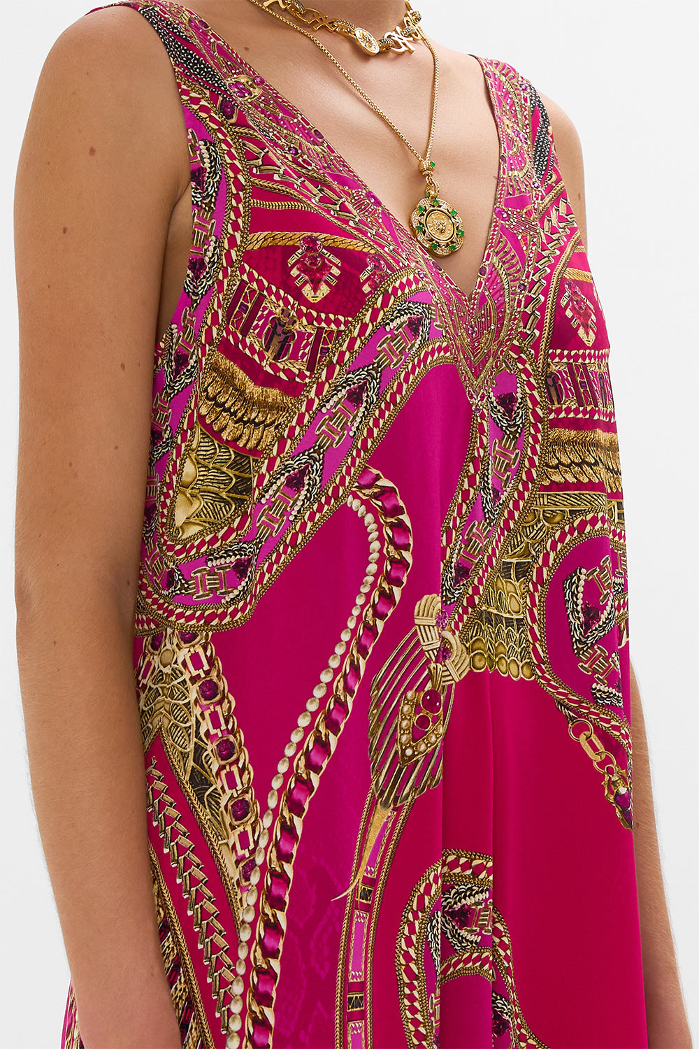 V NECK FLARED JUMPSUIT KISSED BY A COBRA