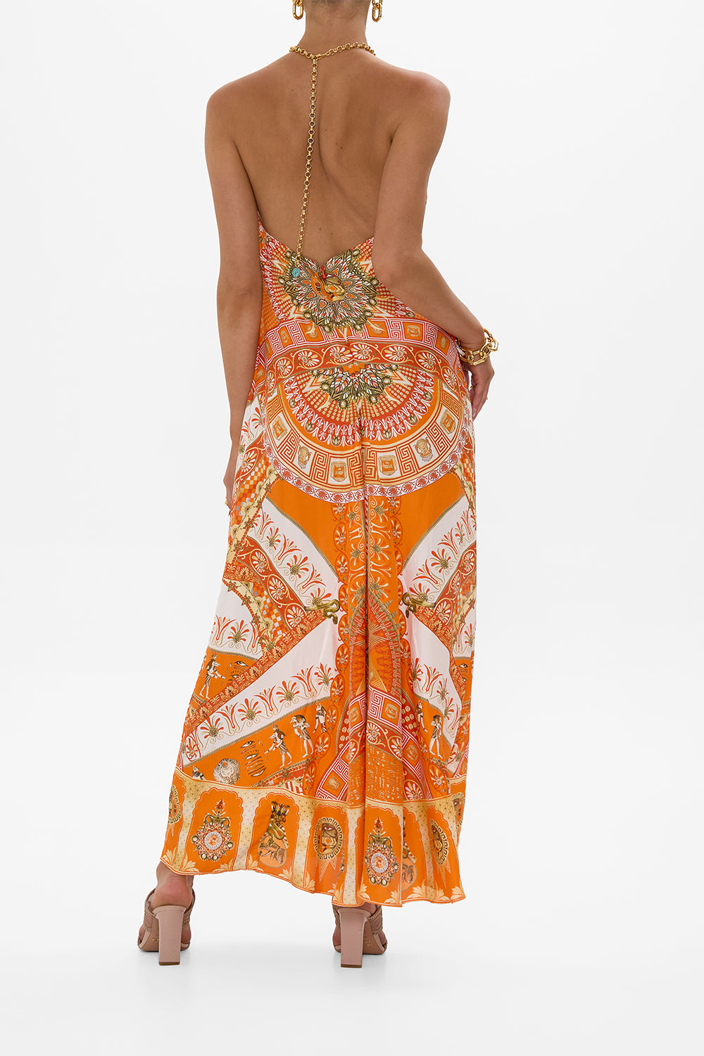 LOW BACK LONG DRESS WITH NECK HARDWARE THE OBELISK GATE