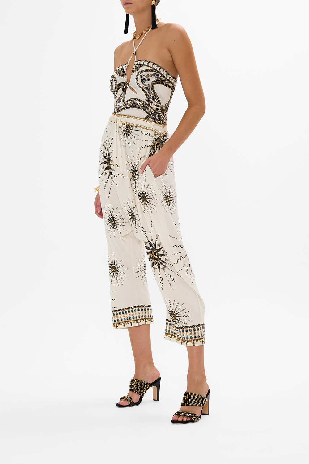 The CAMILLA T BACK SHOESTRING TOP TEMPLES OF DENDARA in our  print.