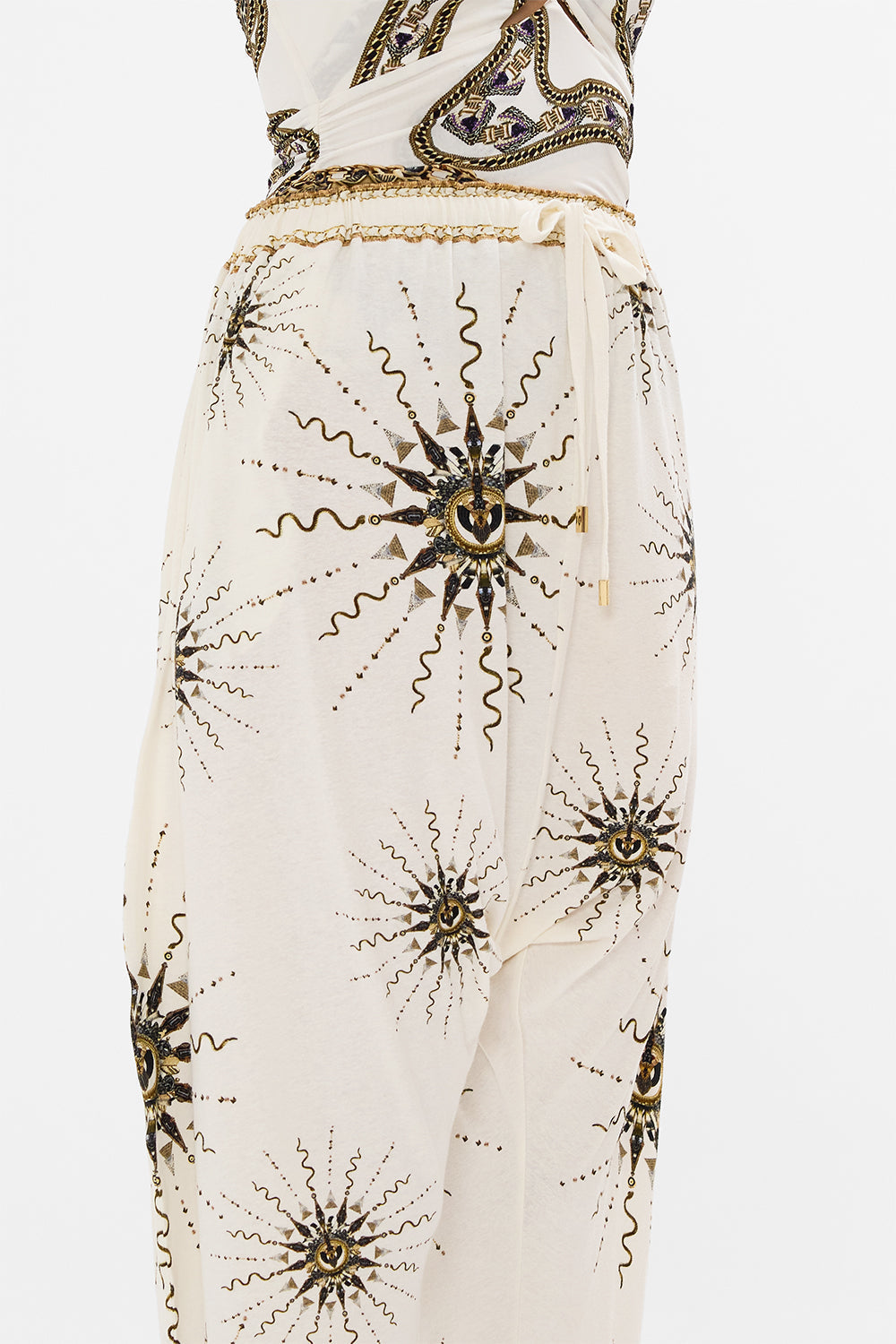 The CAMILLA SHORT V NECK EMBROIDERED DRESS RAINBOW ROADS in our RAINBOW ROADS print.