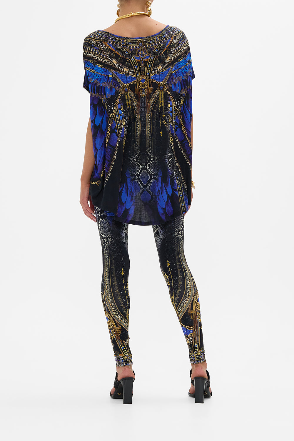 CAMILLA Loose Fit Tee Blue/Black in Other Side of the Oasis print.