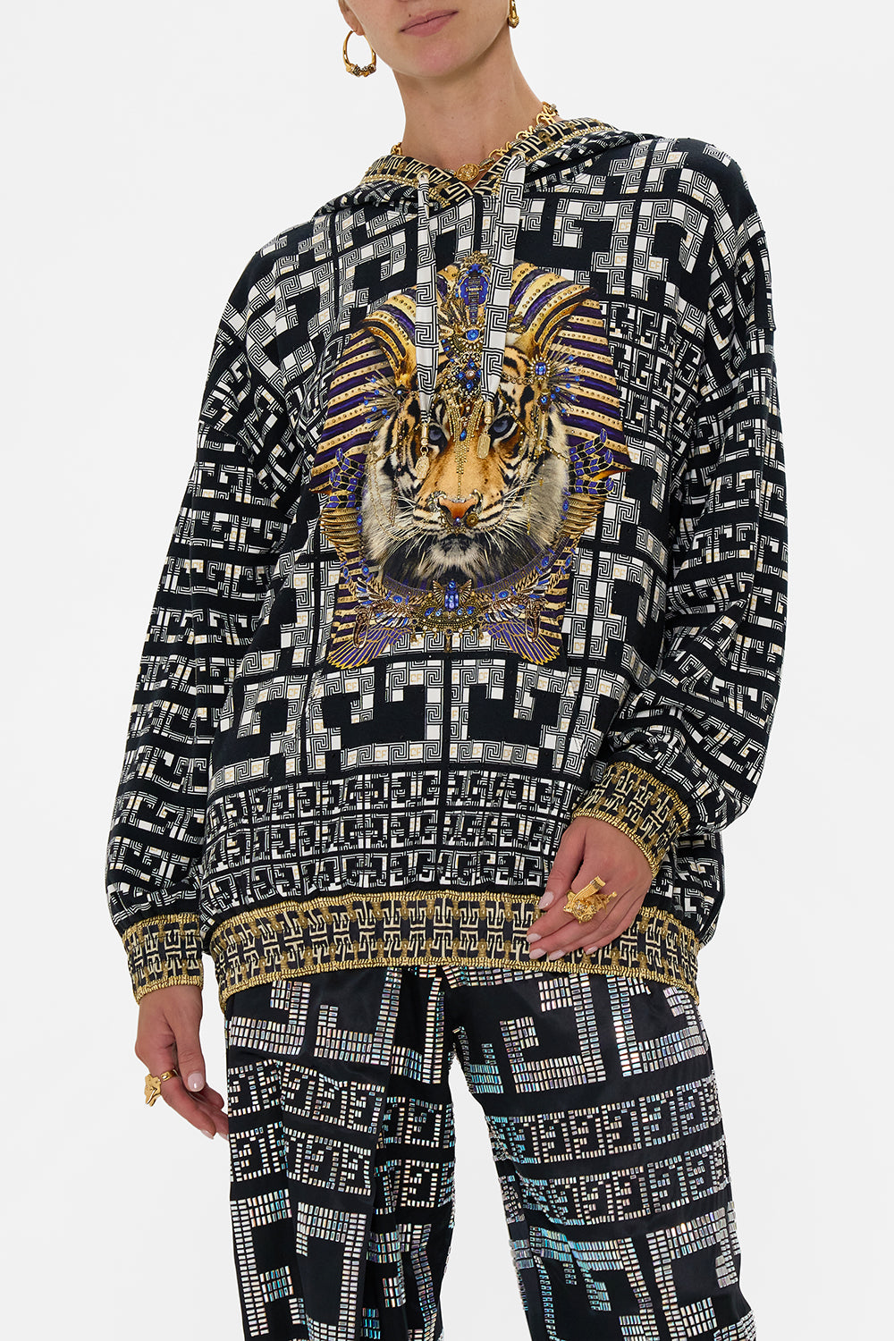 SILK HEM BAND BOYFRIEND HOODIE READ MY GLYPHS